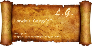 Landau Gergő névjegykártya